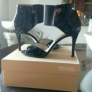 Michael Kors black open toe Sivian bootie